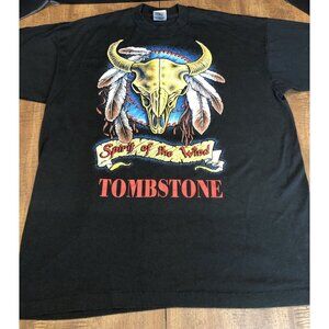 VTG Spirit of the Wind Tombstone T-Shirt Men's XL Black Southwest Single Stitch